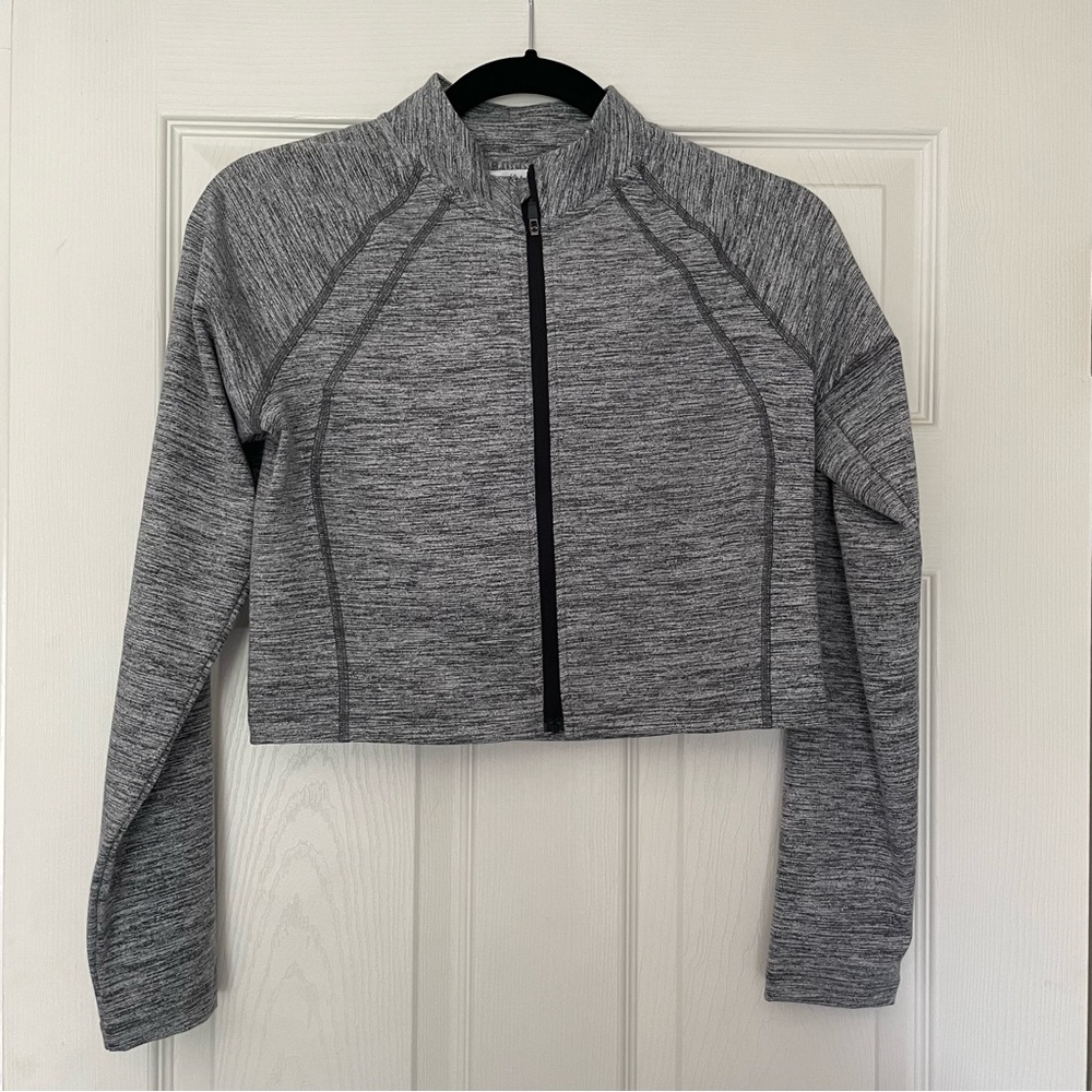 TALULAH Gray Zip-Up Cropped Jacket Size L